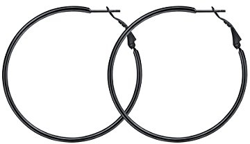 FOCALOOK 30mm Hoop Ohrringe Creolen Große Runde Kreis Ohrringe silberfarben Elegant Ohrschmuck für Frauen Mädchen Bürodamen
