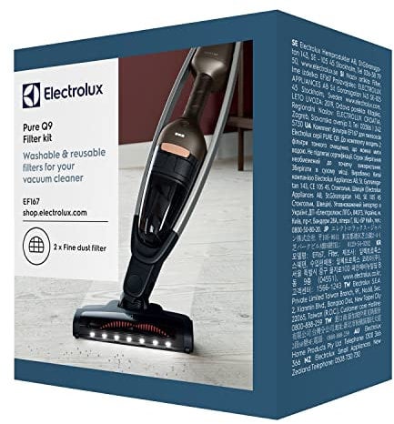 Electrolux EF167, set di filtri Q9 (confezione doppia, 2 filtri pre-motore lavabili, prestazioni di filtrazione ottimali, facile pulizia, sostituzione regolare del filtro), nero