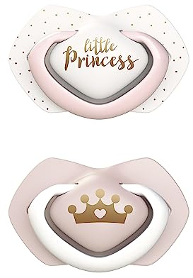 Canpol babies Silikon Schnuller, 2 Stück (6-18 m, Royal Baby Girl)