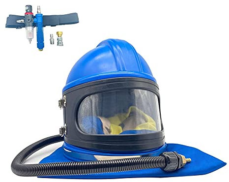 Breadom Sandstrahlhelm Mit Sicherer Luftzufuhr Sandstrahlhelm Mit Schulterschutz Sandstrahlhaubenschutz Zum Sandstrahlen Ausgestattet Mit Einem Sandstrahlthermostat, Universalgröße Für Damen Herren