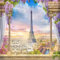 Tapeten Dämmerung Paris Stadt Fototapete 3D Vlies Wandtapete XXL Moderne Wanddeko Wandbilder Wohnzimmer Schlafzimmer Wand Dekoration 140x100cm
