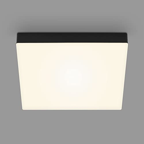 Briloner Leuchten - LED Deckenlampe rahmenlos, Deckenleuchte, LED Aufbauleuchte, warmweiße Farbtemperatur, 287x287x36 mm, Schwarz