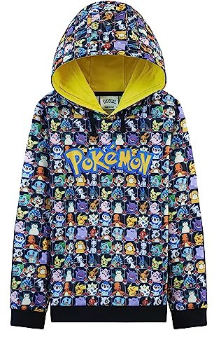 Pokémon Felpa Bambino - Felpa Ragazzo 4-15 Anni Felpa Con Cappuccio per Ragazzi Abbigliamento Bambino Ufficiale Felpa Pikachu Idea Regalo per Gamer (Multicolore, 13-14 Anni)