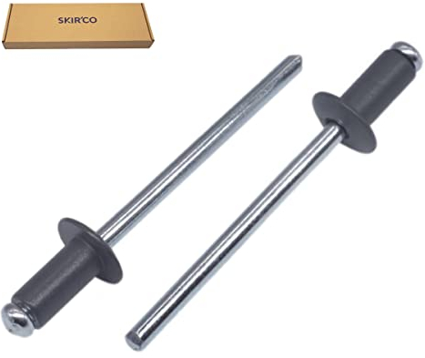 SKIR'CO (500 Stück) Lackierte Blindnieten 3,2 x 8 mm, Kuppelkopf, DIN 7337, Aluminiumniete, Popniete (500, Anthrazitgrau RAL 7016)