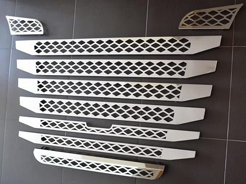 Anteriore griglia maglia copertura lucidato specchio acciaio inox 9 pezzi per Scania R 2010-16