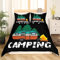 Happy Camping Bettwäsche Sets 135 x 200 Camper Trösterbezug rustikaler Bauernhaus Bettbezug Camping Zubehör Bettbezug Wohnmobil Auto Dekoration Bettwäsche schwarz Schlafzimmer Dekor gemütlich