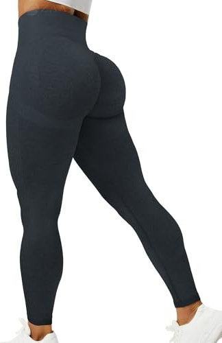 ZAAYO Damen Sport Gym Leggings Scrunch Butt Lifting Push Up Seamless Yoga Pants Fitness Workout Leggings Navy M