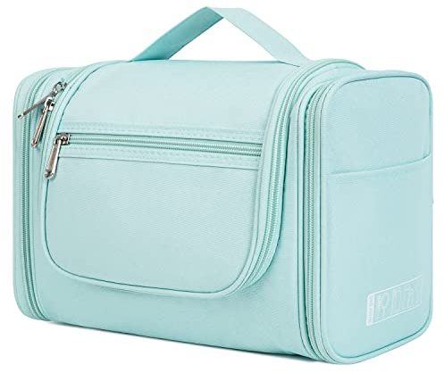 WANDF Groß Waschtasche, Kulturtasche zum Aufhängen für Damen, Kulturbeutel Herren Gross, Waschbeutel für Camping Reisen für Kinder Frauen Mann (Minzgrün)