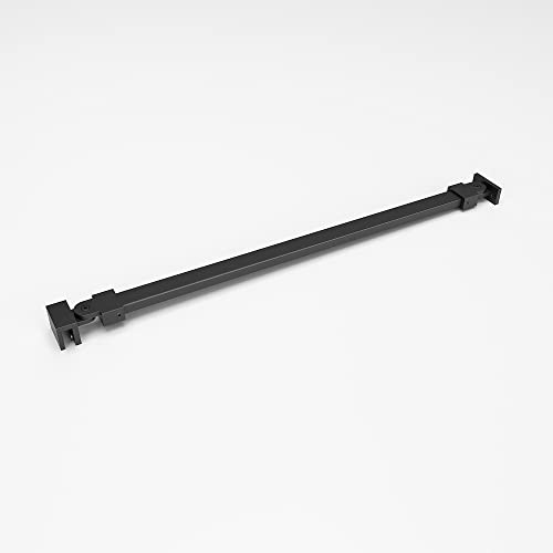 Stabilisationsbügel Stabilisationsstange verstellbar winkelbar Länge 120 cm Edelstahl Haltestange schwarz matt für Duschkabine Stabilisator Stange Eckig für Walk in Duschwand Glas Duschen für 8mm Glas