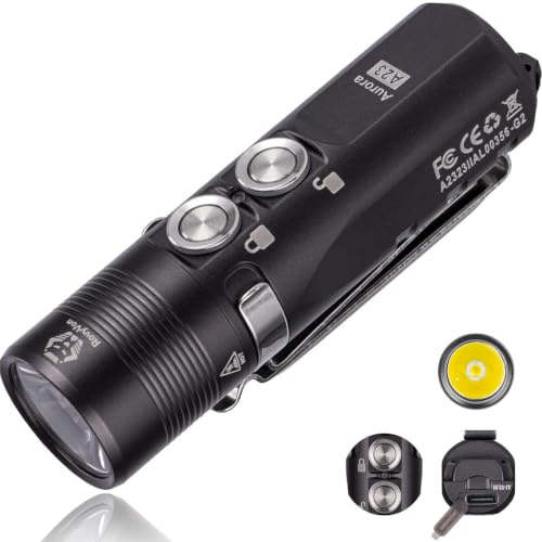 RovyVon A23 G2 1000 lumens USB-C Rechargeable EDC Flashlight, 6500K Cool White 850mAh LED Pocket Flashlight Keychain, with Magnetic Pocket Clip for EDC Carry, Camping and Hiking (Gunmetal)