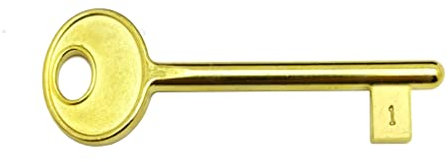 Chiave per SOLO Serrature a Incasso AGB. (CIFRATURA N. 1, Ottonato)