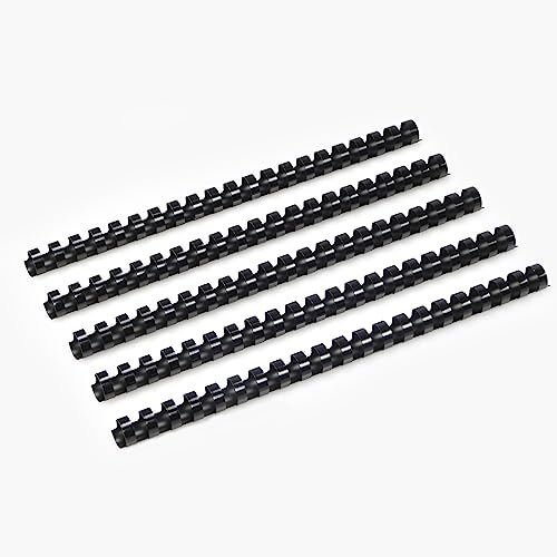 RAYSON Bindekämme, 145 Blatt, 21 Ringe, 18 mm, A4, Schwarz, Packung mit 100 Stück