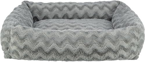 TRIXIE orthopädisches Hundebett Vital Loki 65 × 50 cm in grau - hochwertiges Hundekissen mit Memory Foam - Hundekorb für kleine Hunde - gelenkschonend und entlastend - 37931