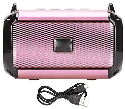 Altavoces Bluetooth, Altavoz Inalámbrico Estéreo De 360 ° Reducción De Ruido Altavoz Portátil Bluetooth con Cable De Carga Altavoz Portátil(Rosa)