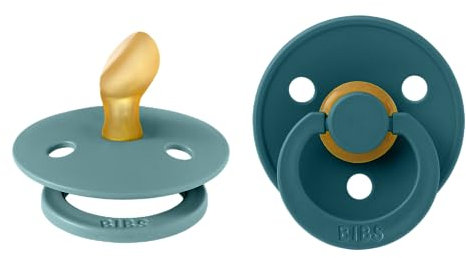 BIBS Colour Anatomical Schnuller 2er Pack, BPA-frei Dummy-Schnuller, Kiefergerechte Form. Silikon, Hergestellt in Dänemark, Größe 1 (0-6 Monate), Island Sea/Forest Lake