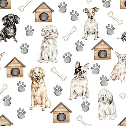Servietten Papier 33x33cm 3-lagig 20 Stück mit Hunden Motiv - hochwertig & nachhaltig - Einweg Motivservietten Geburtstagsservietten - Papierservietten für Geburtstag Party Alltag - Bunt