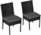 Outsunny 2 Pieces PE Rattan Garden Chairs with Cushion, Patio Wicker Dining Chairs with Backrest for Patio, Deck, Garden, Black