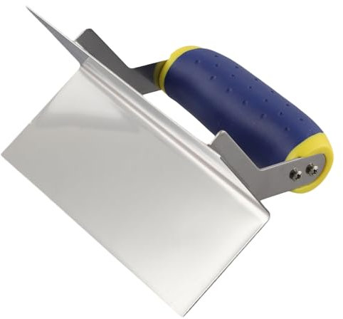 Getdoublerich Truelle de coupe à poignée souple, ensemble d'outils de coupe et de rainurage manuels pour béton en acier inoxydable Truelle de coupe de ciment(a)