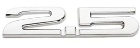 NIBOTT 3D Metall 2,0 2,5 Logo Buchstaben Auto Emblem Stamm Abzeichen Fit for Mazda 3 GT 5 6 626 Axela CX5 CX7 MX5 2,0 2,5 Aufkleber Zubehör(2.5 Silver)