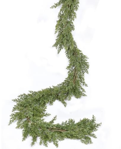 JoyHome Weihnachtsgirlande aus Kiefernholz, realistische Zedern-Girlande, Zypressen-Girlande für Zuhause, Urlaub, Kamin, Tisch, Tafelaufsatz, Dekoration