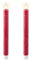 Lumineo LED Spitzkerze Wachs weihnachtsrot/warmes Weiss 24,5cm Set2