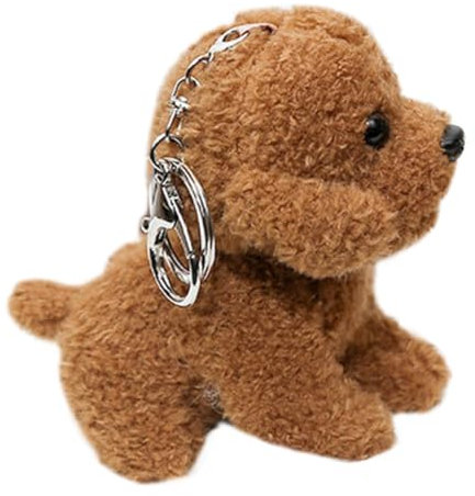 WHAMVOX Porte-clés Chien Pendentif Animaux Peluche Farci Jouet Portefeuille Porte Clé Le Sac Fourre-Tout Porte Cle Accessoires De Sac Fournitures De Sac Accessoire De Clés Brown