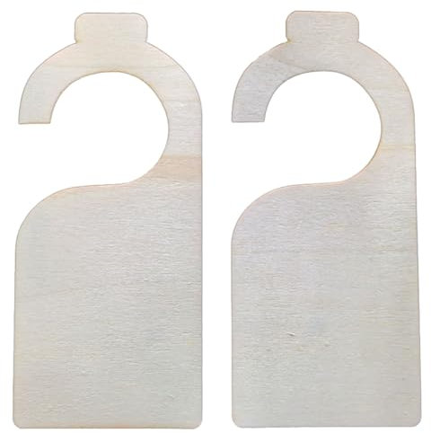 Tskcvy 40PCS Unfinished Wood Door Sign Blank Wooden Hanger Plaque DIY Craft Project Message Notes Memo Board Door Knob Sign