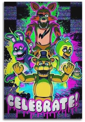 LUEEMLJA Filmposter Five Nights at Freddy's Anime – Leinwand-Kunst, Teenager-Schlafzimmer & Heimdekoration, 30 x 45 cm, ungerahmt