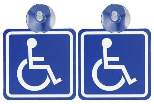 Ancable Lot de 2 autocollants pour personnes handicapées en fauteuil roulant - Pour usage interne - Pour voiture, camionnette, camion