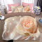 MLSOWM Bedding Cream Rose Reversible Bed set printing Soft polyester fabric Duvet Cover Set with Pillowcases Light Brown Double Bedding Set Soft And Easy Zipper Closure