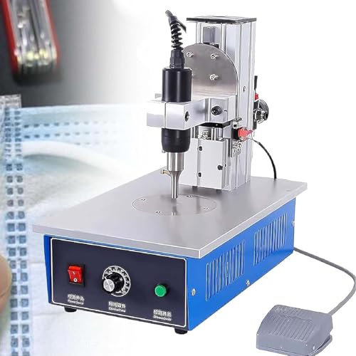 Saldatrice punti ultrasuoni 1200W, saldatrice plastica 35kHz, pedale elettronico saldatrice punti ultrasuoni φ9mm per rivettatura e saldatura a punti tessuti non tessuti, tessuti in nylon
