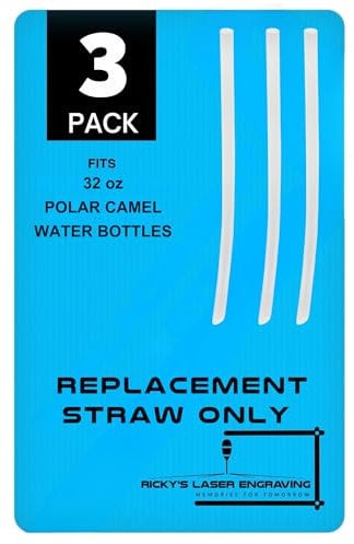 Polar Camel Replacement Straws, 30/32 oz Water Bottle Compatible, White, 3-Pack