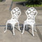 TangXiaoQi Gartenstühle aus Aluminiumguss, 2er Set, Rosendesign, Antiker Stil (Rose Stuhl weiß)