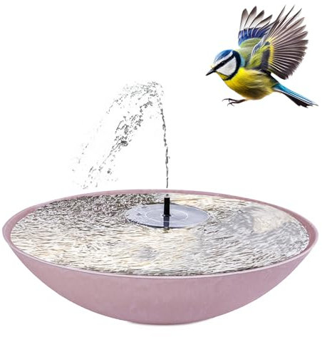 matches21 HOME & HOBBY Outdoor Solar Fountain Set - Large 45 cm Bowl in Pink as Garden Fountain