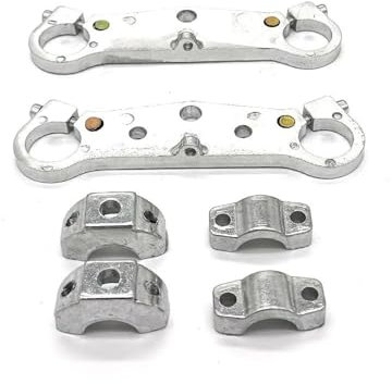 Ammortizzatori Moto Per 47cc 49cc Mini Moto Pocket Dirt Pit Bike 2 Tempi Liya Moto Forcella Anteriore Ammortizzatore Piastra Di Collegamento Superiore Inferiore Moto Sospensione(Silver)
