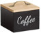 Pitycbo Boîte à dosettes de café avec couvercle, rangement pratique pour bar et cuisine, Noir