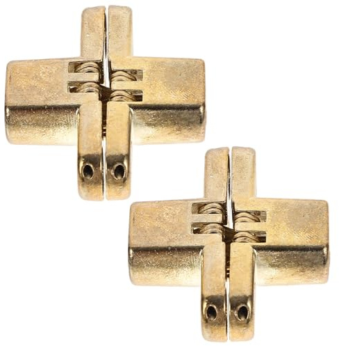 Bisagra Plegable Oculta de Aleación Dorada, 2 Piezas | Puerta de Hojas Sueltas, Superficie Lisa y Silenciosa, para Hoteles y Mesa