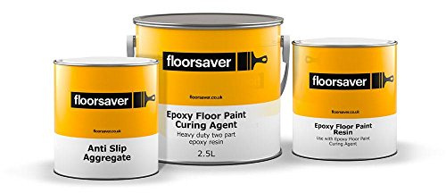 floorsaver Epoxy Floor Paint, Mid Grey, Anti Slip, 2.5 litres (2.5 litres, Mid Grey)