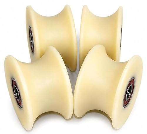 (80-43-12) 4 Stück x 80mm Durchmesser gefräste Nylon-Riemenscheibe verschiedene Rillengrößen Made in EU (43mm Nut-12mm Lager)
