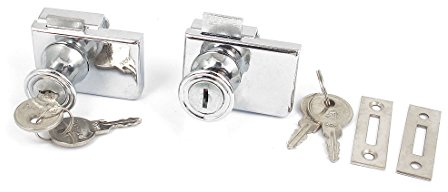 Aexit Silber Ton Büro Shop Schaufenster Glastür Sicherheitsschloss Fitting 10mm Dicke 2 stücke w Schlüssel (369dee2db5763aad81d22e5a237d8745)
