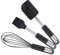 FACKELMANN Back-Set Sense, Backzubehör aus hochwertigem Kunststoff und Silikon mit langlebigem und rutschfestem Soft-Touch-Griff, (Farbe: Schwarz/Silber), Menge: 1 x 3er Set