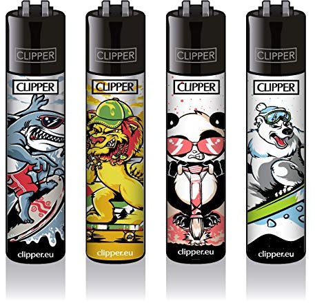Clipper® Feuerzeuge - Funsport Animals - 4er Set