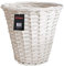 H-line Wicker Willow Round Basket Storage Waste Paper Rubbish Bin Country Style Bathroom Bedroom Office (White)