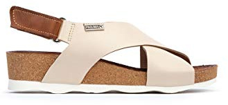 Sandales à semelles compensées en Cuir MAHON pour Femme Color MARFIL