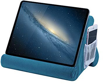 Mcbazel Tablet Pillow Stand for IPad Cushion-Stand,Soft Multi-Angle Phone Pillow Lap Holder for Tablet/iPad/E-Reader/Kindle- Lake Blue