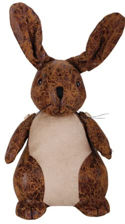 Cale-porte Aspect Cuir - Lapin - L 12,5 Cm X L 11 Cm X H 25,4 Cm