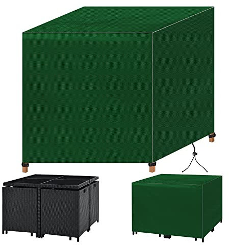 TWMHXZ Abdeckplane Gartenmöbel 80x80x80cm Grün Abdeckung für Gartenmöbel Gartentisch-Abdeckung Gartenmobel Winterfest Abdeckhaube Fur Gartenmobel Rechteckig Schutzhülle Quadratisch für Gartenmöbel
