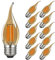 MAYCOLOR Birne Kerzenform E27 4W Ersetzt 40W, 400 lumen, Warmweiß 2700K, Glühbirne Retro, Glühbirne Vintage E27 Ideal für Nostalgie und Retro Beleuchtung, Amber Glas, 10er Pack
