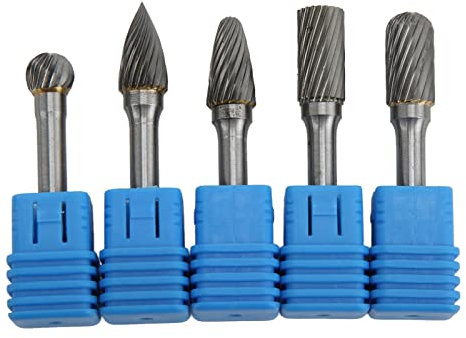 Juego de brocas para amoladora, 5 piezas/juego de fresas giratorias, brocas de carburo de tungsteno de 6x10 mm para pulir, pulir, grabar, perforar(ACDFG)