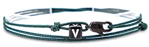 Made by Nami Buchstaben-Armband Personalisiert - Damen Herren Mädchen Pärchen-Armband - Freundschaftsarmband Verstellbar - beste Freundin Geschenk (Smaragd Grün T)